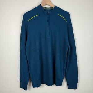 Vineyard Vines On The Go Rib Ski Quarter Zip Sweater Mens Large Blue Pullover